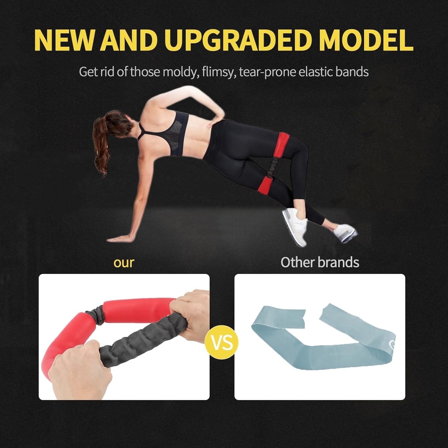 Hip Core System, Loop Resistance Bands for Workout, Glute Workout Bands to Stretch and Strengthen Legs, Butt, HIPS, Thighs and Glutes, Elastic Exercise Equipment for Women, Men