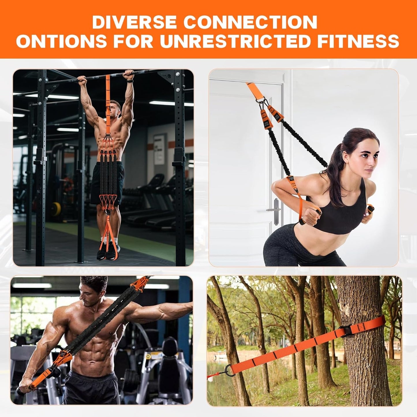 Pull Up Assistance Bands, Resistance Bands for Pull Up Bar Workout, Adjustable Heavy Duty Pull Up Assist Equipment with 4 Assistance Bands, Home Gym Fitness Exercise Strength Training