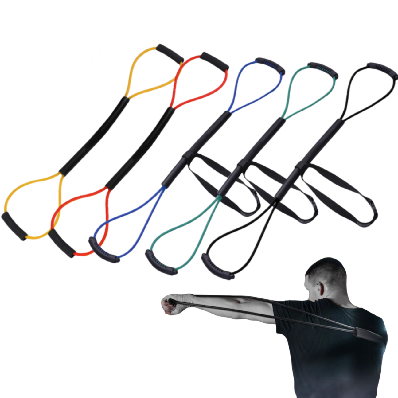 Boxing Resistance Band, Boxing Training Band for Boxing Kickboxing Gym Workout Home Training with Varied Resistance Levels