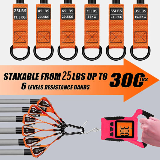 Resistance Bands, Exercise Bands，Resistance Bands for Working Out, Work Out Bands with Handles for Men and Women Fitness, Strength Training Home Gym Equipment