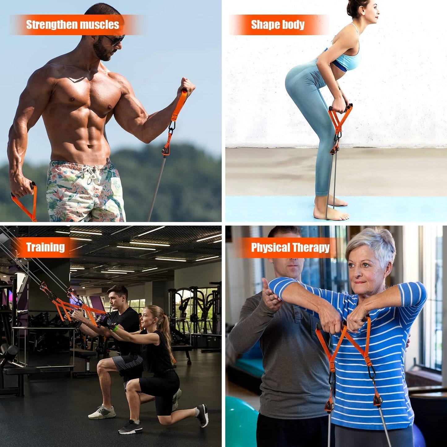 Resistance Bands, Exercise Bands，Resistance Bands for Working Out, Work Out Bands with Handles for Men and Women Fitness, Strength Training Home Gym Equipment