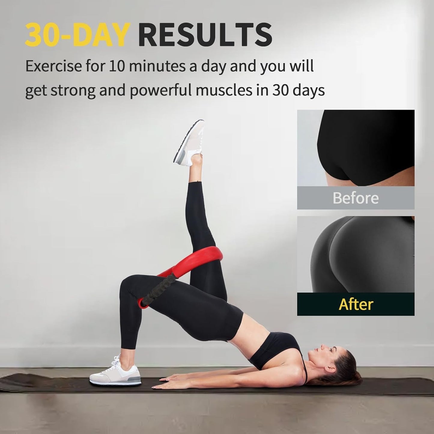Hip Core System, Loop Resistance Bands for Workout, Glute Workout Bands to Stretch and Strengthen Legs, Butt, HIPS, Thighs and Glutes, Elastic Exercise Equipment for Women, Men