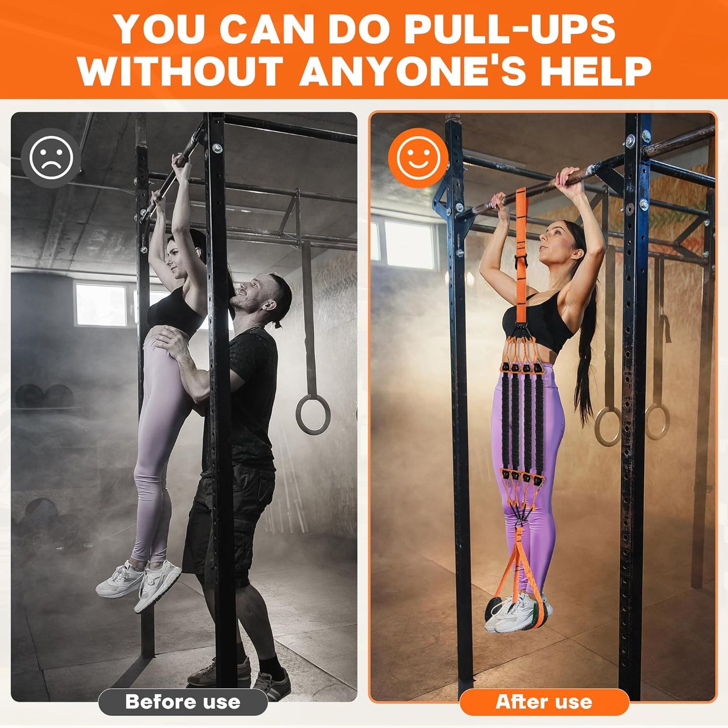 Pull Up Assistance Bands, Resistance Bands for Pull Up Bar Workout, Adjustable Heavy Duty Pull Up Assist Equipment with 4 Assistance Bands, Home Gym Fitness Exercise Strength Training