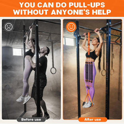 Pull Up Assistance Bands, Resistance Bands for Pull Up Bar Workout, Adjustable Heavy Duty Pull Up Assist Equipment with 4 Assistance Bands, Home Gym Fitness Exercise Strength Training