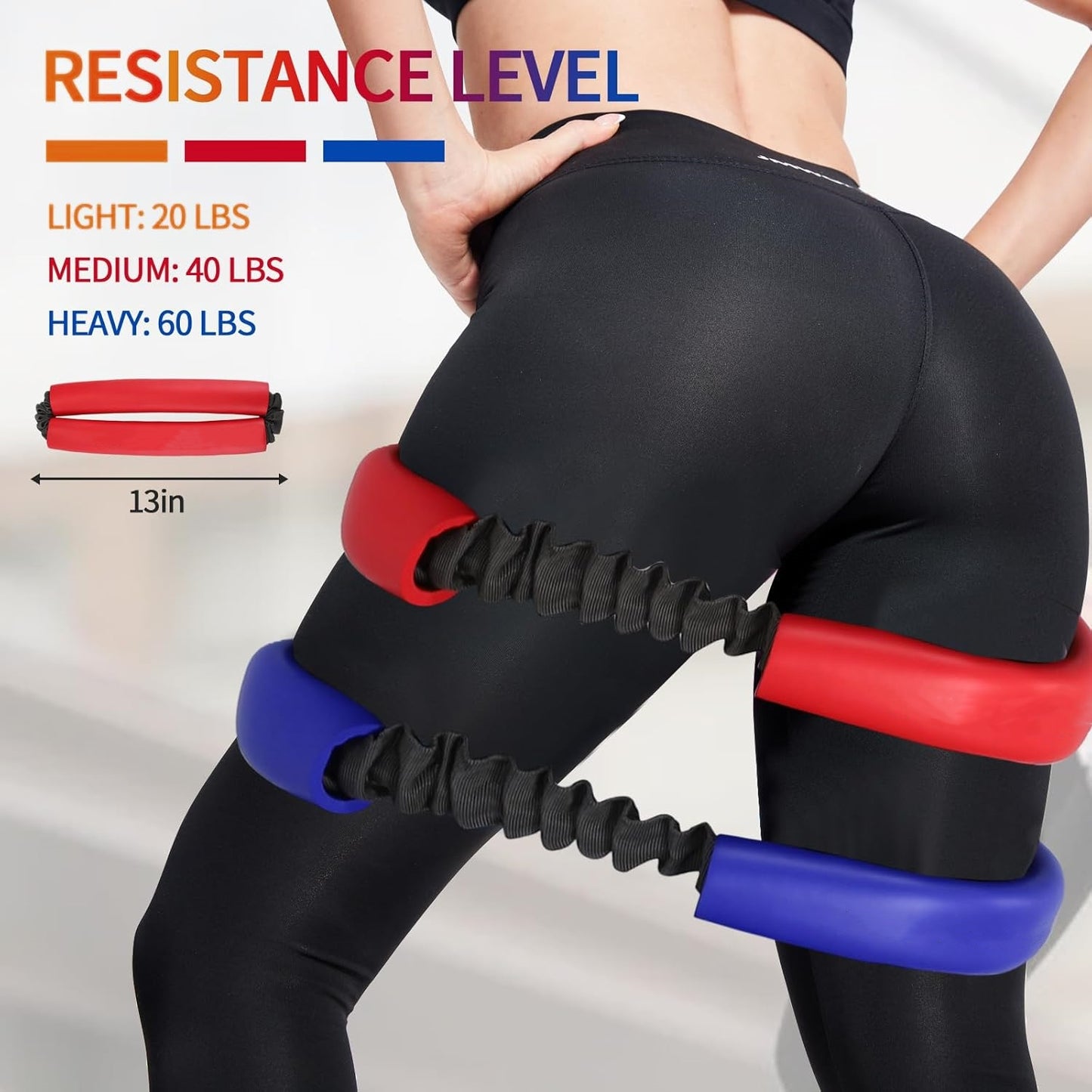 Hip Core System, Loop Resistance Bands for Workout, Glute Workout Bands to Stretch and Strengthen Legs, Butt, HIPS, Thighs and Glutes, Elastic Exercise Equipment for Women, Men